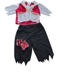 California Costumes Toddler Size 3/4 Black Red White Pirate Halloween Costume